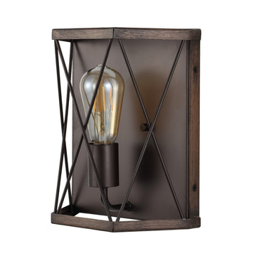 Liam 8.25" Rustic Farmhouse Iron LED Sconce - JONATHAN Y